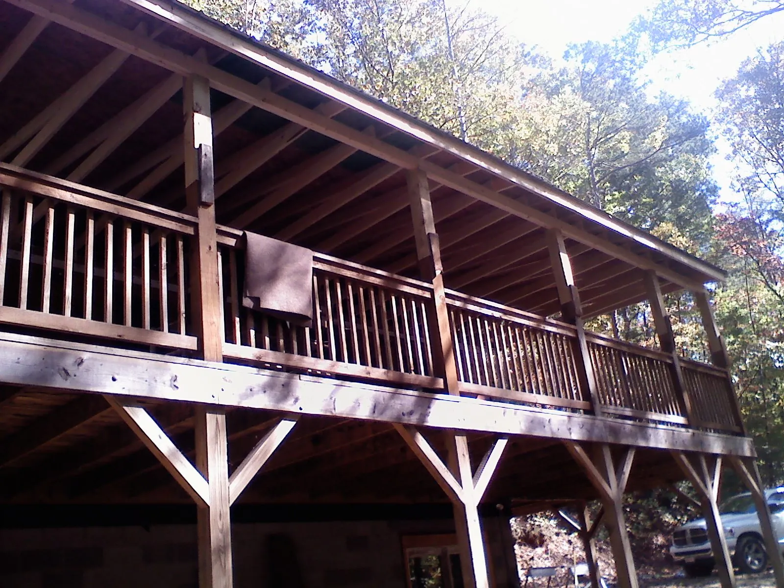 Timber framing under a new elevated porch and deck — Roof Leak Repair in Norristown by Roofing Brothers